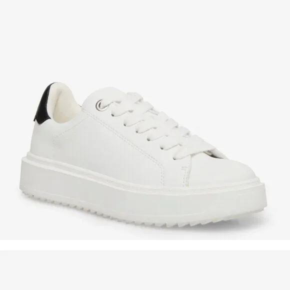 NIB: Steve Madden Catcher Platform Sneaker - White /Black Size 10 - Picture 3 of 7